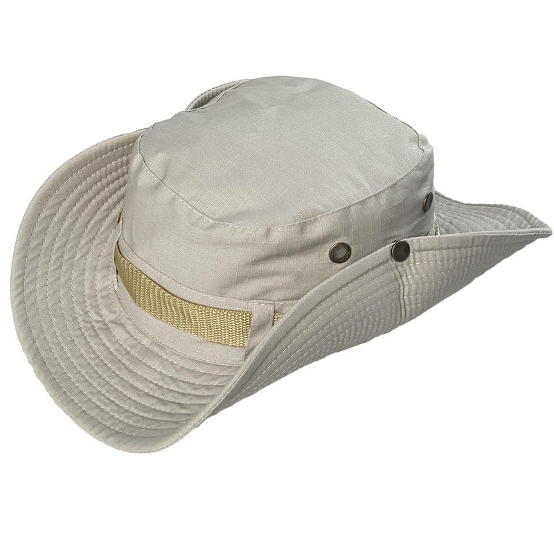 Taeku Sun Hat, Unisex Wide Brim Bucket Hat Sun Protection Cap Breathable Boonie Hat for Fishing Hiking Gardening Safari (Beige) - Image 1